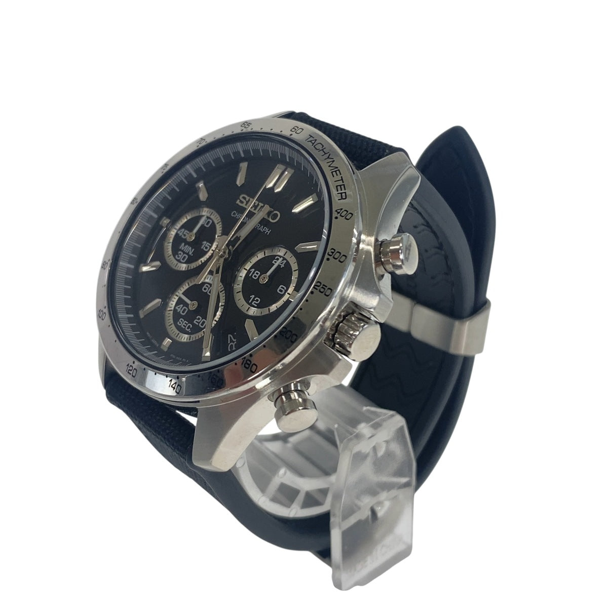 SEIKO セイコー スピリット クロノグラフ ブラック シルバー 8T63-00d0 腕時計 クオーツ ブラック文字盤 メンズ ABP28