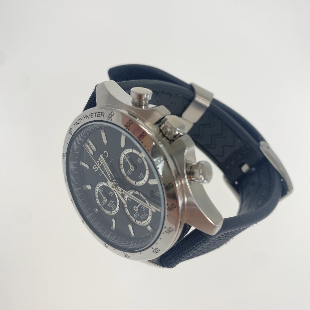 SEIKO セイコー スピリット クロノグラフ ブラック シルバー 8T63-00d0 腕時計 クオーツ ブラック文字盤 メンズ ABP28