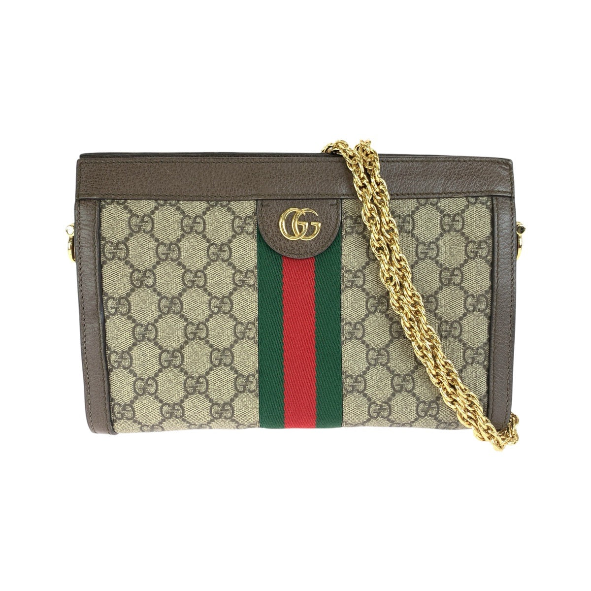 GUCCI グッチ シェリーライン オフィディア ブラウン ベージュ ゴールド金具 GGスプリームキャンバス / レザー 503877 チェーンショルダーバッグ ポシェット レディース ABP60