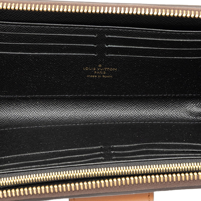 LOUIS VUITTON ルイ ヴィトン モノグラムリバース ジッピードーフィーヌ ブラウン PVC / レザー M69162 L字ファスナー 長財布 レディース A