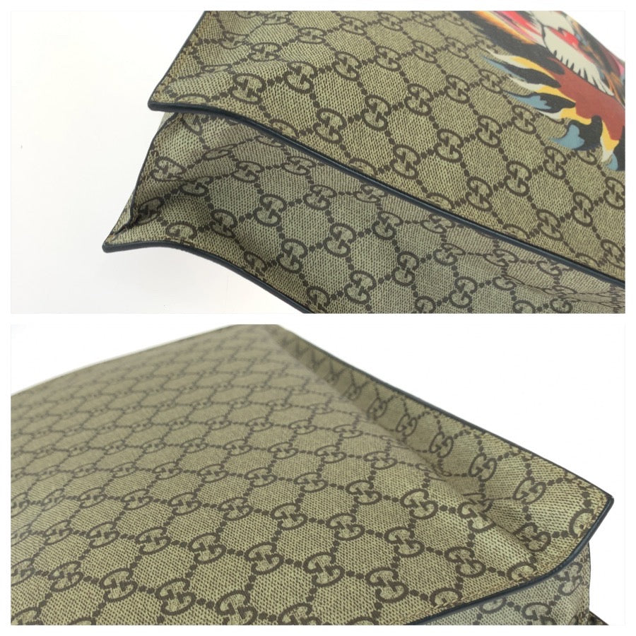 GUCCI グッチ アングリーキャット ベージュ マルチカラー GGスプリームキャンバス / レザー 450950 トートバッグ メンズ AB41