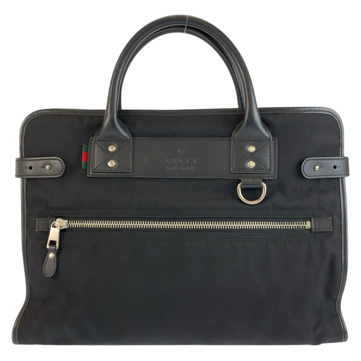 GUCCI グッチ シェリーライン ブラック 黒 シルバー金具 ナイロン 246410 ビジネスバッグ ブリーフケース メンズ AB37