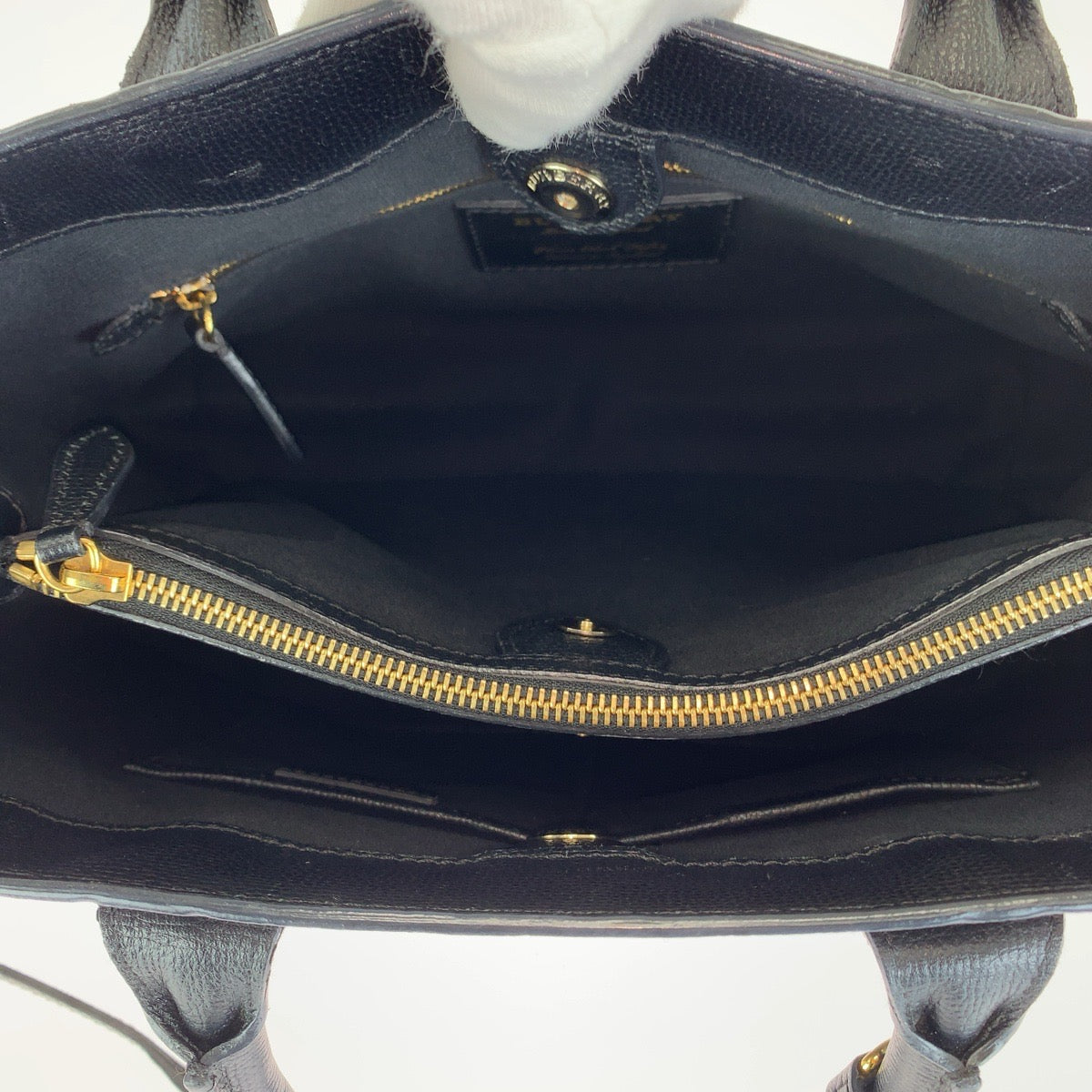 BURBERRY バーバリー チェック柄 ミディアム バナー 2way ブラック 黒 ゴールド金具 レザー / キャンバス 4023696 ハンドバッグ ショルダーバッグ レディース ABP50