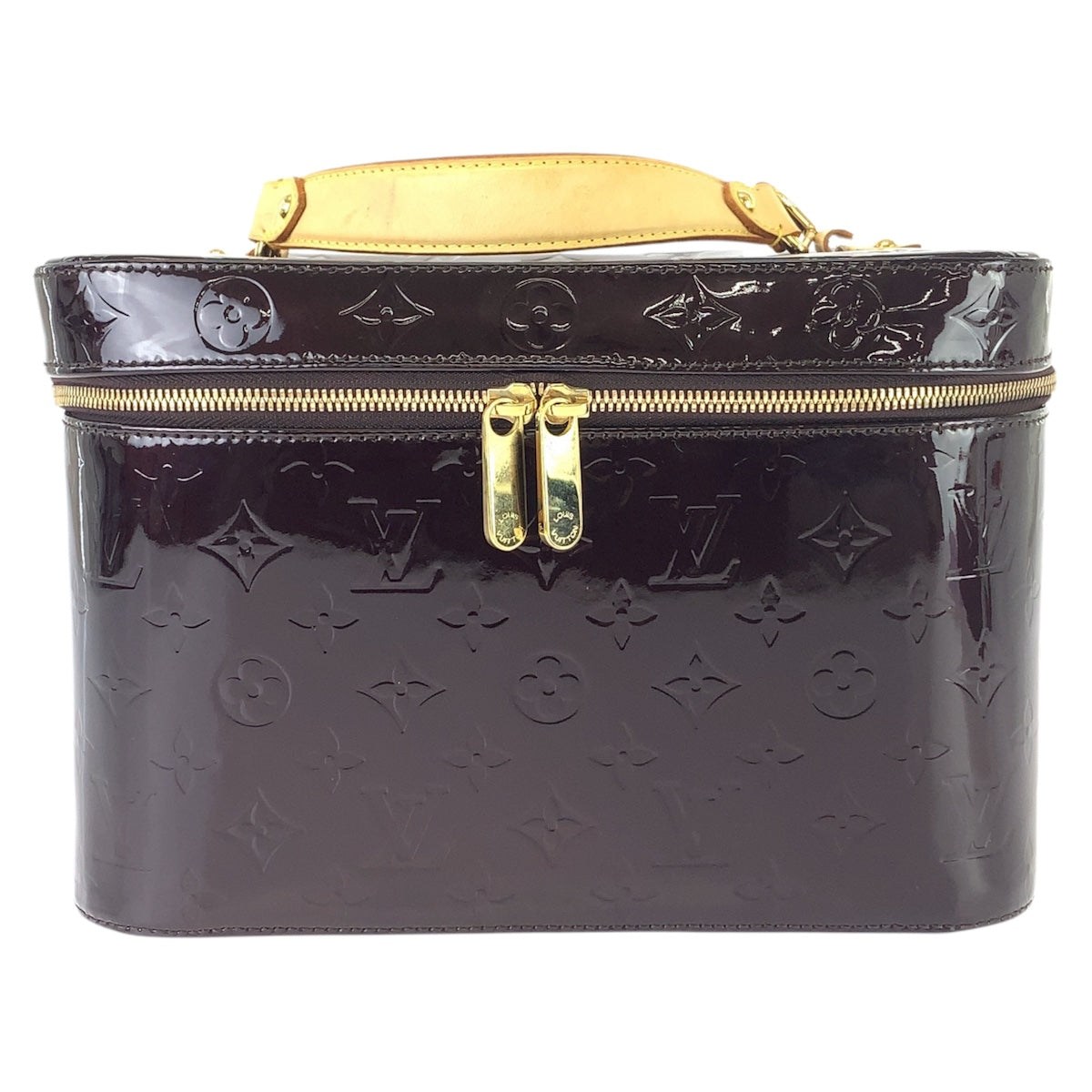 LOUIS VUITTON ルイヴィトン モノグラム ヴェルニ ヴァニティGM ワインレッド ボルドー ゴールド金具 エナメル / レザー M93512 ハンドバッグ ヴァニティ レディース BC76
