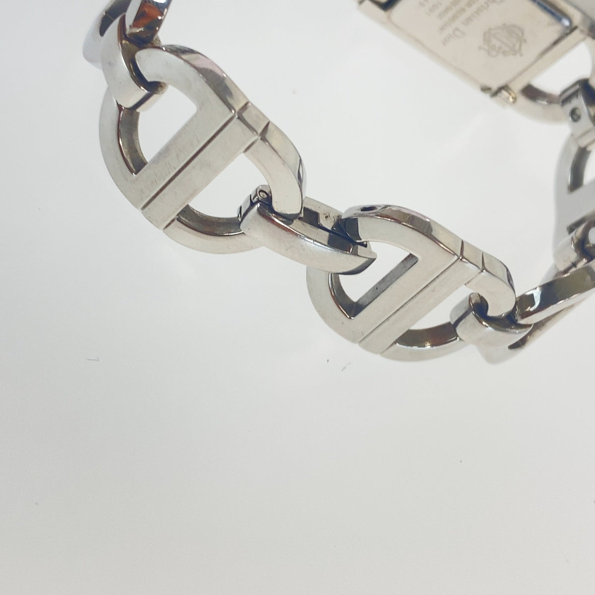 Dior ディオール ヴィンテージ マリス スクエア シルバー ステンレススチール D78-1091 腕時計 クオーツ パール文字盤 レディース AB30