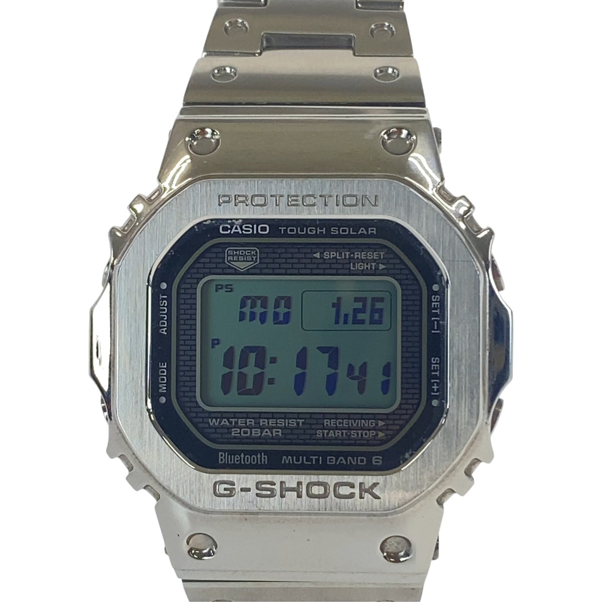 CASIO カシオ G-SHOCK タフソーラー 20気圧防水 電波時計 スマートフォンリンク シルバー ステンレススチール GMW-B5000 腕時計 ソーラー電波時計 メンズ ABP30