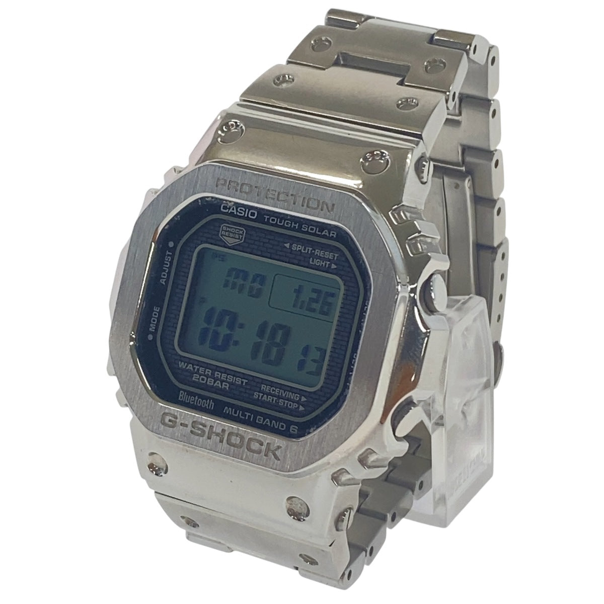 CASIO カシオ G-SHOCK タフソーラー 20気圧防水 電波時計 スマートフォンリンク シルバー ステンレススチール GMW-B5000 腕時計 ソーラー電波時計 メンズ ABP30