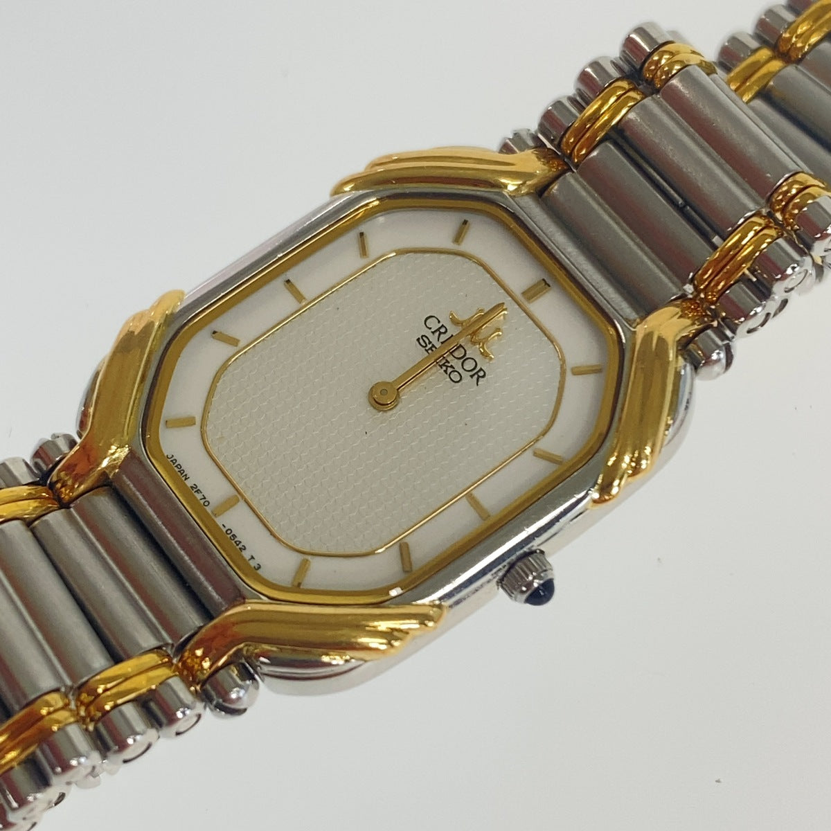 SEIKO セイコー ヴィンテージ クレドール シルバー ゴールド ステンレススチール 2F70-5491 腕時計 クオーツ レディース ABP30