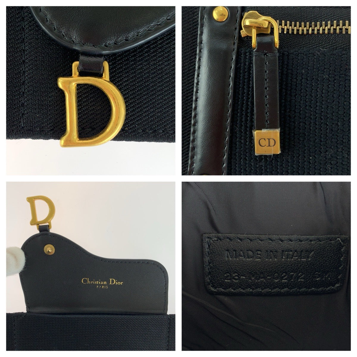 Dior ディオール サドル サイズ約73cm ブラック 黒 ゴールド金具 ファブリック / レザー ベルト レディース A48