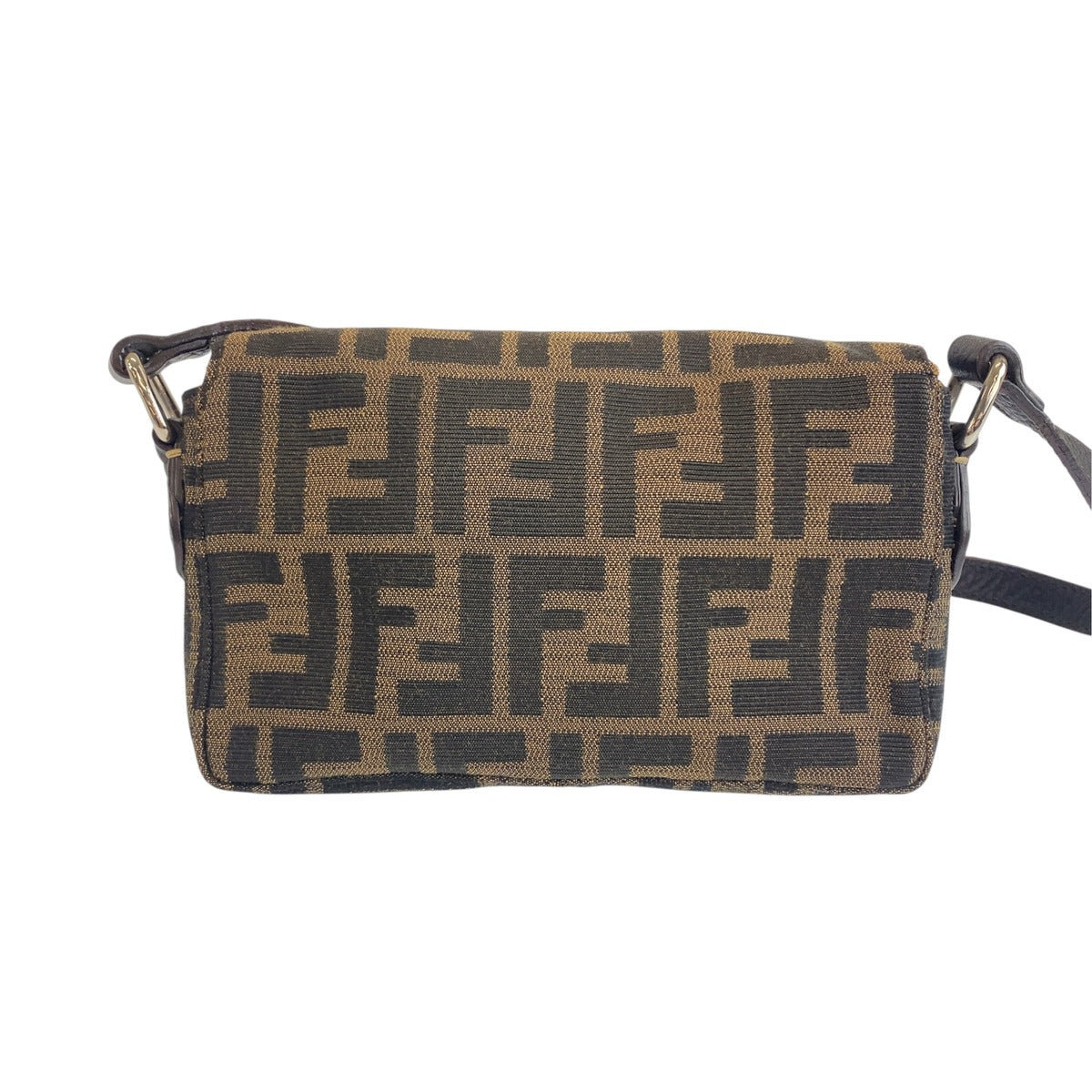 FENDI フェンディ セレリア ズッカ柄 ブラウン キャンバス / レザー 斜め掛け ショルダーバッグ ポシェット レディース ABP98