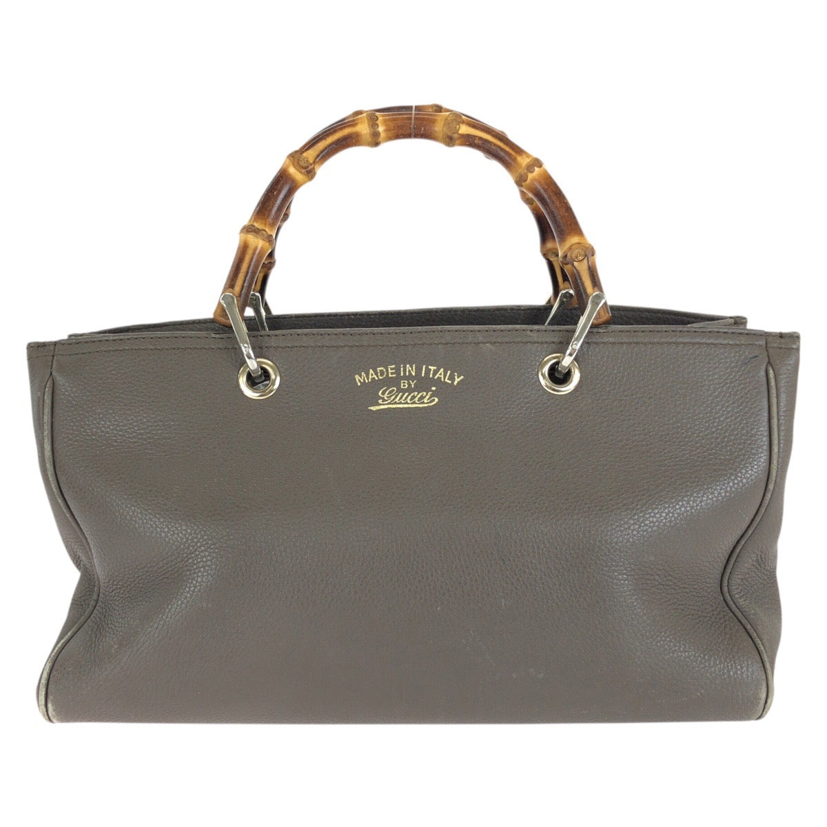GUCCI グッチ バンブー ショッパー ミディアム グレー ゴールド金具 レザー 323660　 トートバッグ ハンドバッグ レディース AB37
