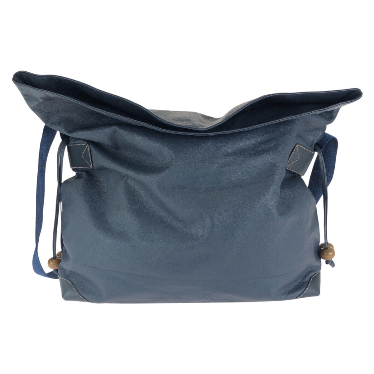 GUCCI グッチ ヴィンテージ オールドグッチ ネイビー シルバー金具 レザー 01.33.0570 ショルダーバッグ 男女兼用 レディース AB