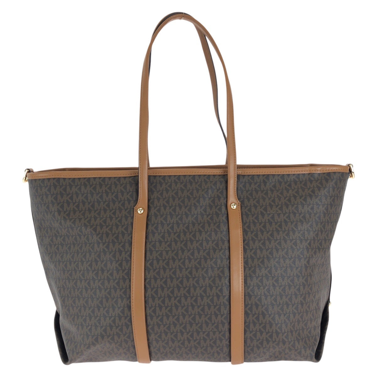 Michael Kors マイケルコース BECK ラージ ブラウン ゴールド金具 PVC / レザー 30T0GKNT3B トートバッグ ショルダーバッグ レディース ABP