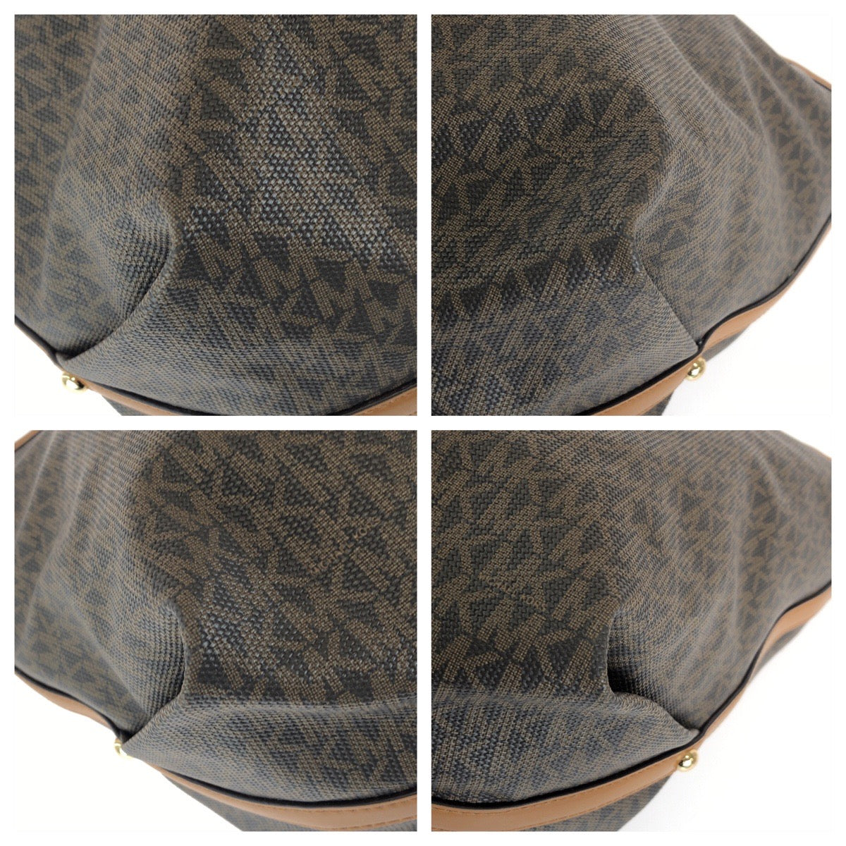 Michael Kors マイケルコース BECK ラージ ブラウン ゴールド金具 PVC / レザー 30T0GKNT3B トートバッグ ショルダーバッグ レディース ABP