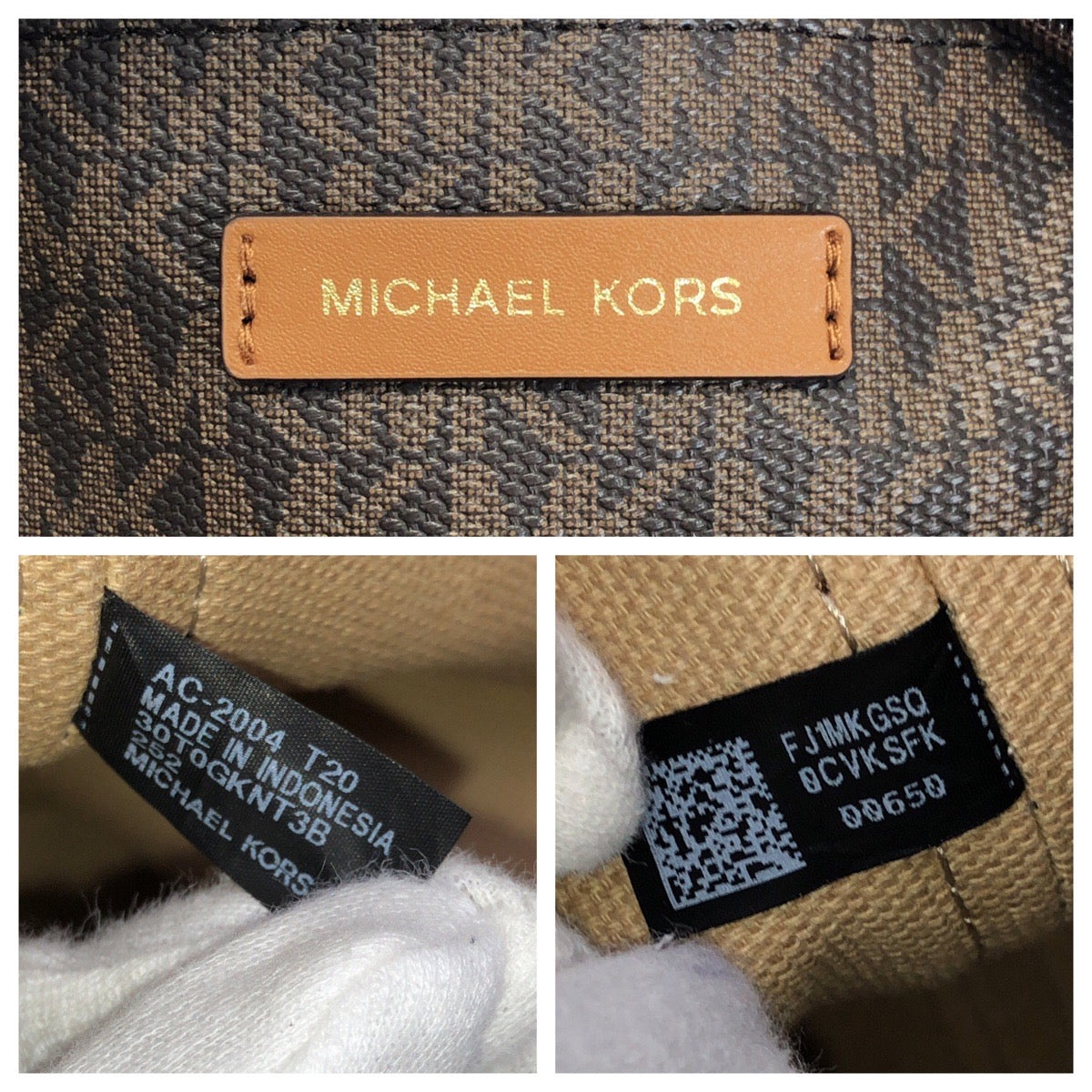 Michael Kors マイケルコース BECK ラージ ブラウン ゴールド金具 PVC / レザー 30T0GKNT3B トートバッグ ショルダーバッグ レディース ABP