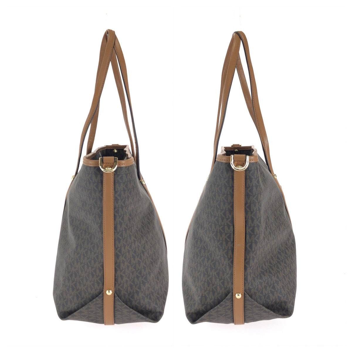 Michael Kors マイケルコース BECK ラージ ブラウン ゴールド金具 PVC / レザー 30T0GKNT3B トートバッグ ショルダーバッグ レディース ABP