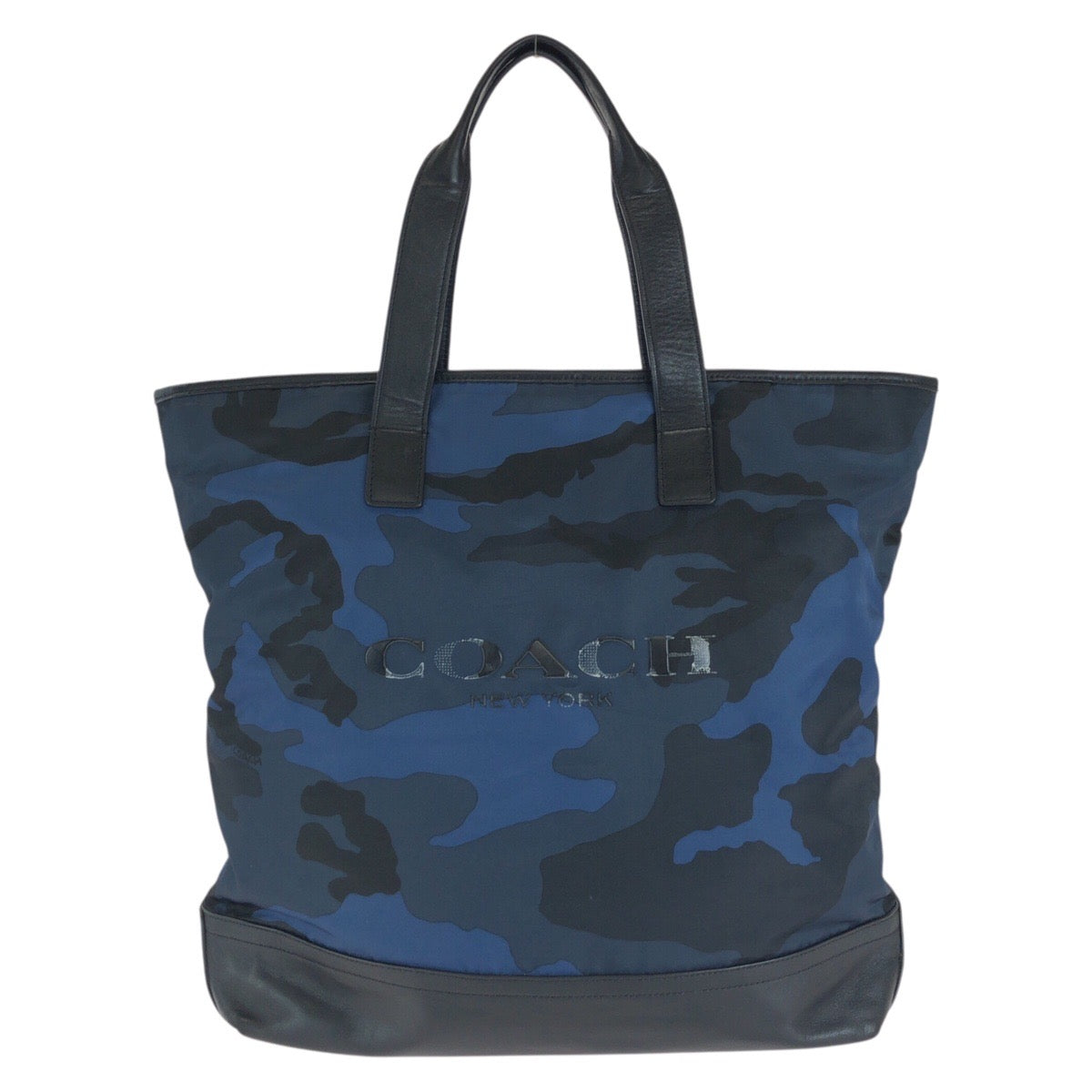COACH コーチ マーサー クラシック カモフラージュ ブルー ブラック ナイロン / レザー F71758 トートバッグ メンズ B