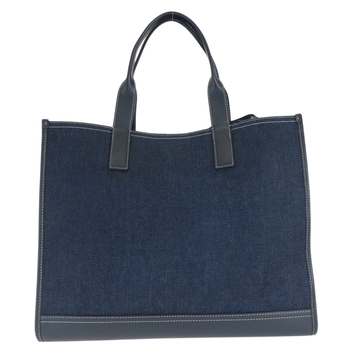 Michael Kors マイケルコース COOPER デニム トップジップ ストラクチャー 2way ブルー ホワイト シルバー金具 コットン / レザー トートバッグ ショルダーバッグ レディース AB
