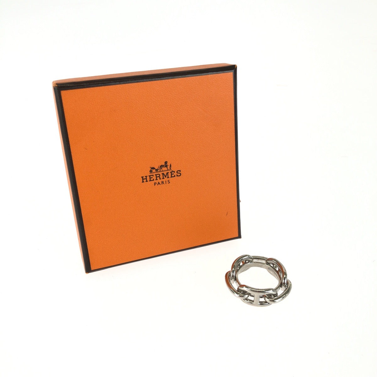 HERMES エルメス シェーヌダンクル レガート シルバー金具 真鍮 スカーフリング レディース AB18