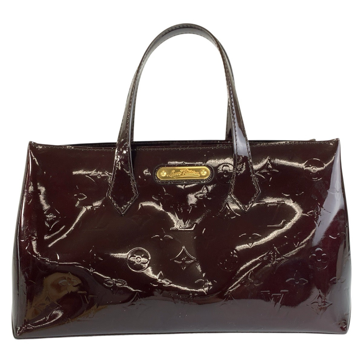 LOUIS VUITTON ルイヴィトン ヴェルニ ウィルシャーPM アマラント ワインレッド ゴールド金具 エナメル M93641 ハンドバッグ トートバッグ レディース B34