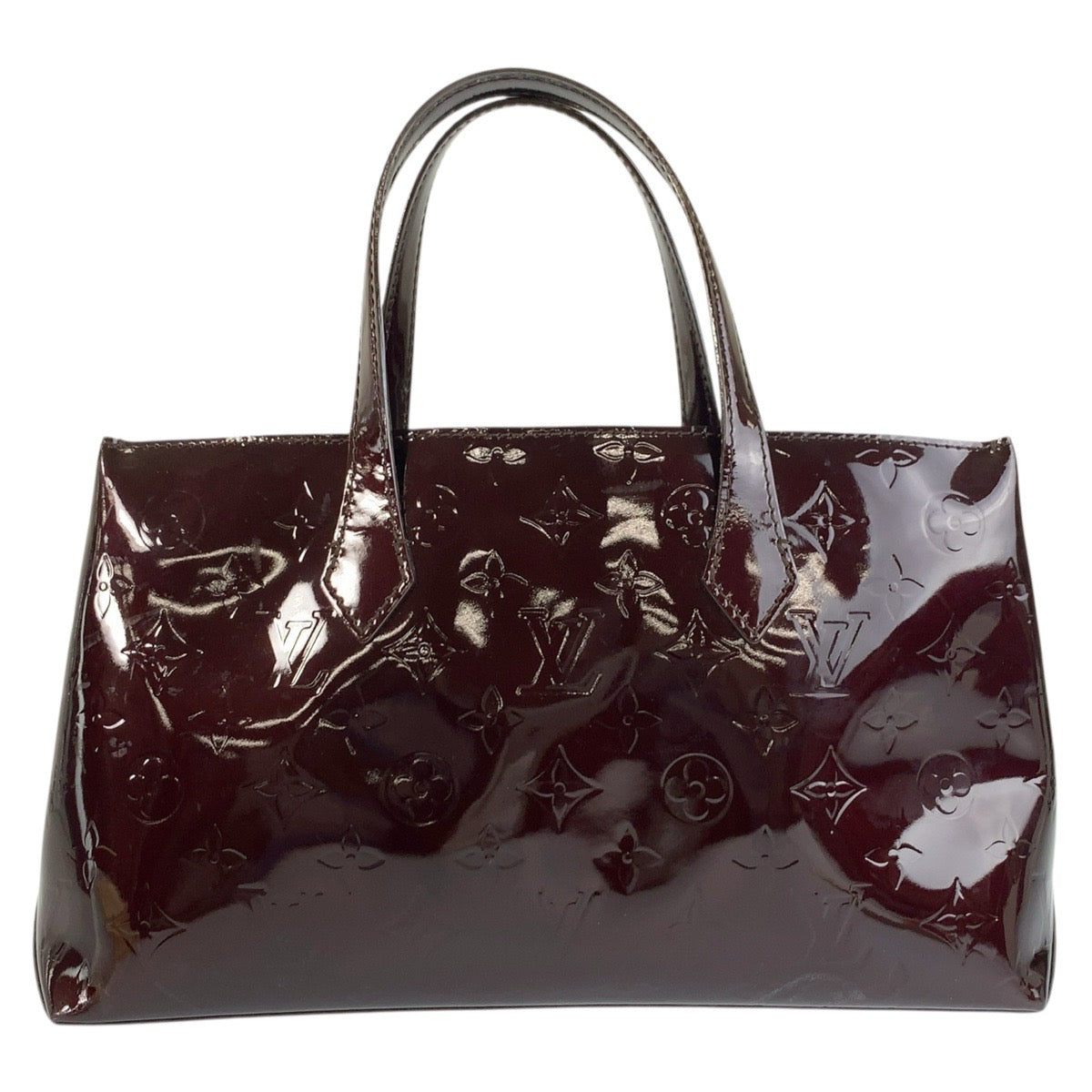 LOUIS VUITTON ルイヴィトン ヴェルニ ウィルシャーPM アマラント ワインレッド ゴールド金具 エナメル M93641 ハンドバッグ トートバッグ レディース B34