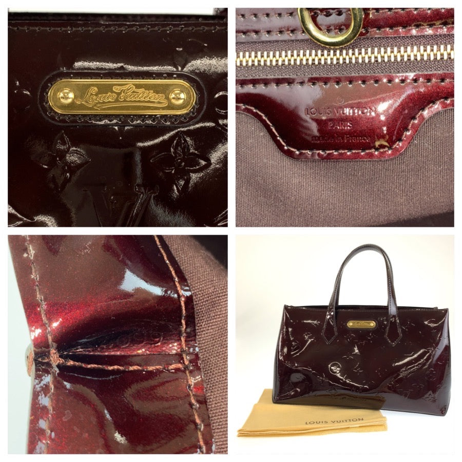 LOUIS VUITTON ルイヴィトン ヴェルニ ウィルシャーPM アマラント ワインレッド ゴールド金具 エナメル M93641 ハンドバッグ トートバッグ レディース B34