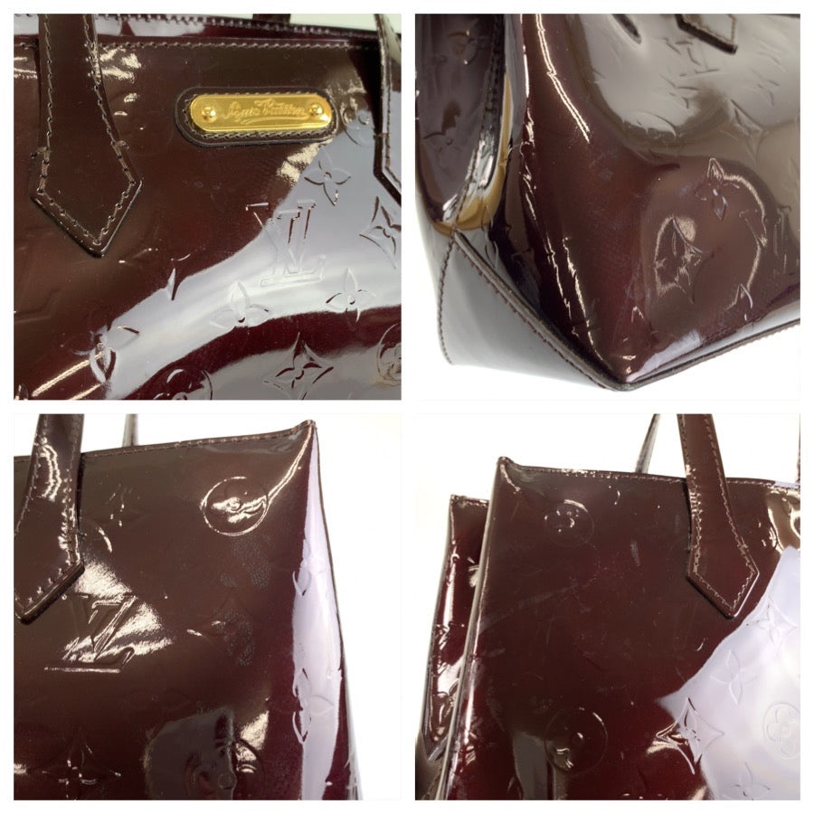 LOUIS VUITTON ルイヴィトン ヴェルニ ウィルシャーPM アマラント ワインレッド ゴールド金具 エナメル M93641 ハンドバッグ トートバッグ レディース B34