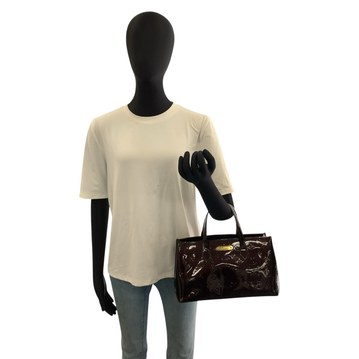 LOUIS VUITTON ルイヴィトン ヴェルニ ウィルシャーPM アマラント ワインレッド ゴールド金具 エナメル M93641 ハンドバッグ トートバッグ レディース B34
