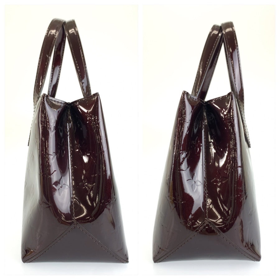 LOUIS VUITTON ルイヴィトン ヴェルニ ウィルシャーPM アマラント ワインレッド ゴールド金具 エナメル M93641 ハンドバッグ トートバッグ レディース B34