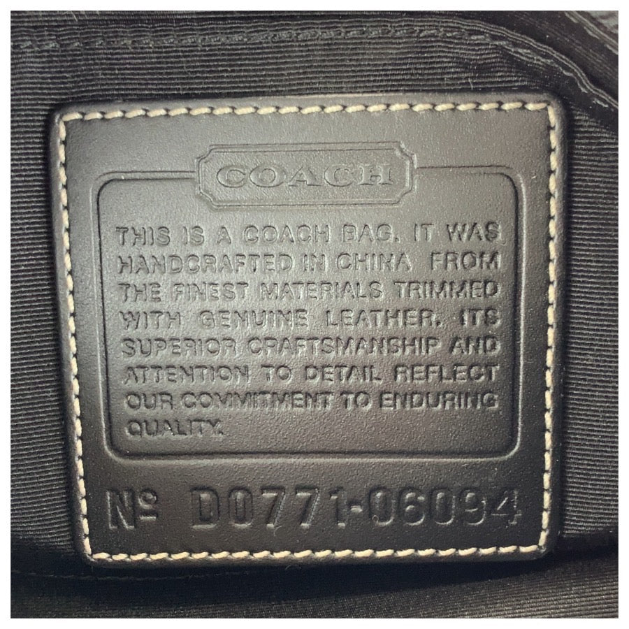 COACH コーチ シグネチャー ブラック 黒 シルバー金具 キャンバス / レザー 06094 ハンドバッグ アクセサリーポーチ レディース AB7
