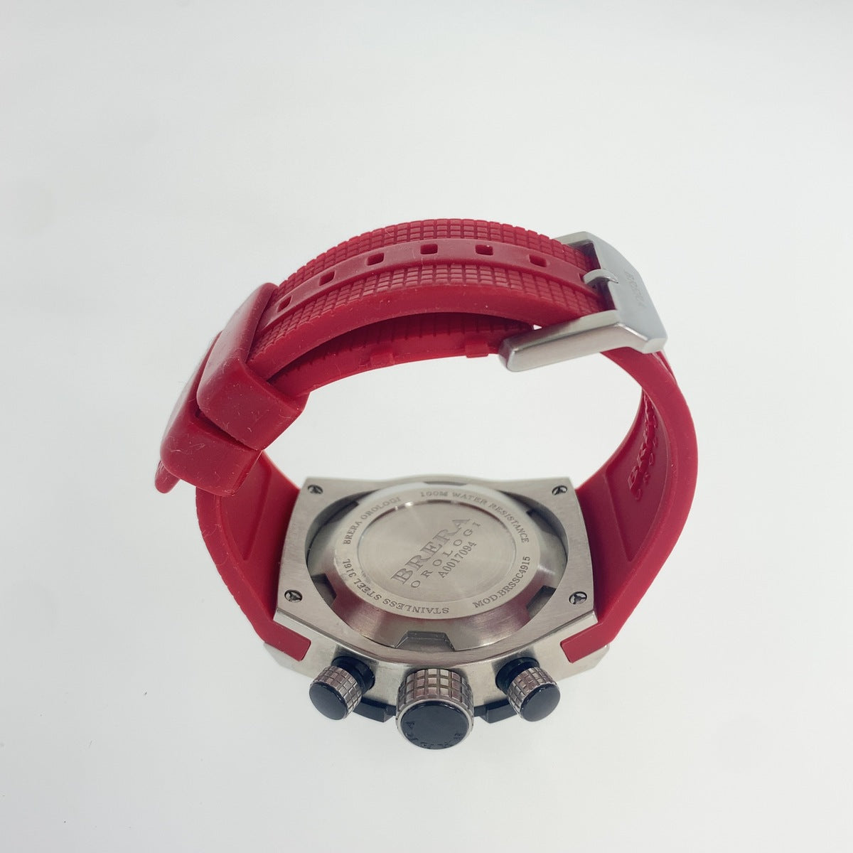 BRERA OROLOGI ブレラオロロジ スーパースポルティーボ シルバー ブラック レッド ステンレススチール / ラバー 腕時計 クオーツ メンズ AB23