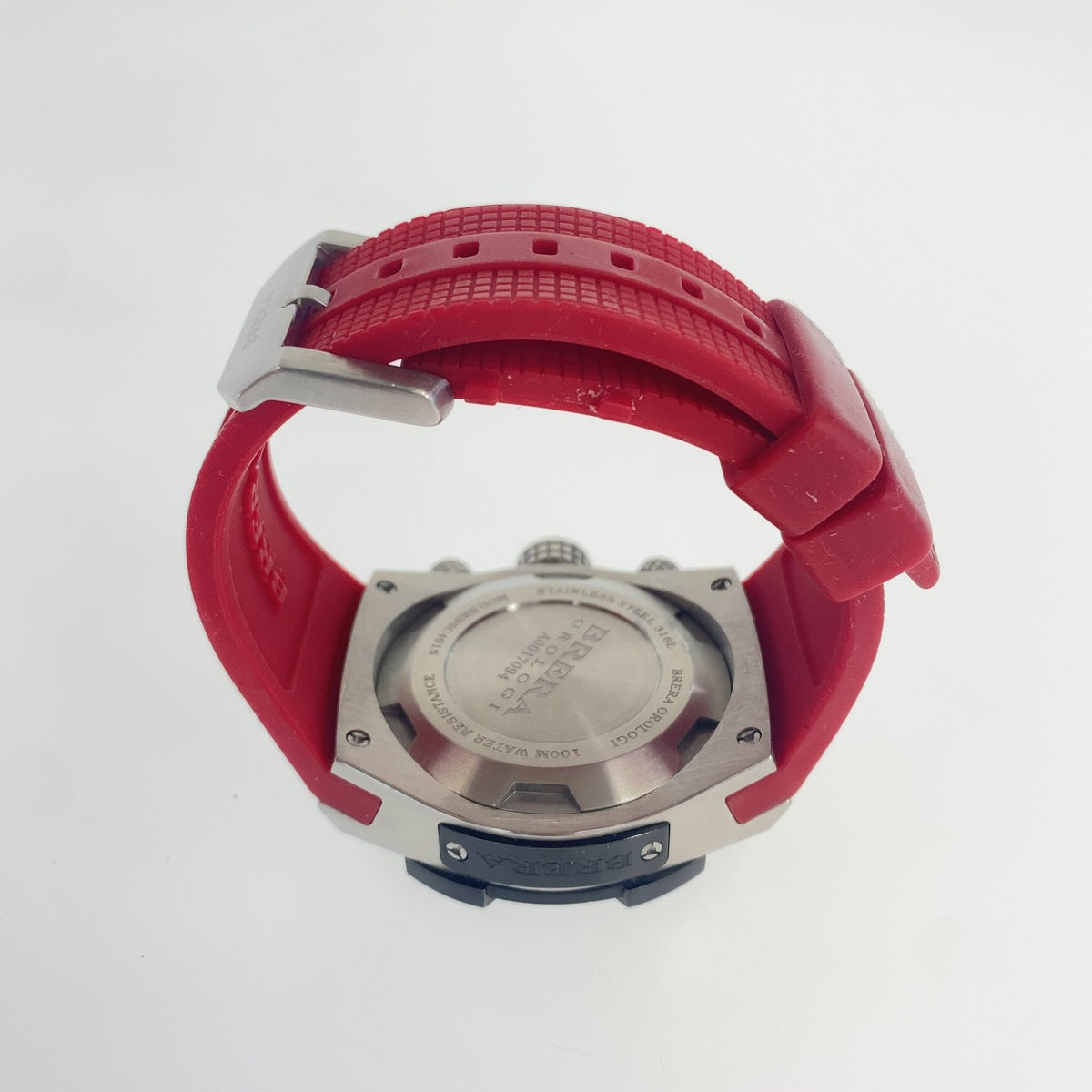 BRERA OROLOGI ブレラオロロジ スーパースポルティーボ シルバー ブラック レッド ステンレススチール / ラバー 腕時計 クオーツ メンズ AB23