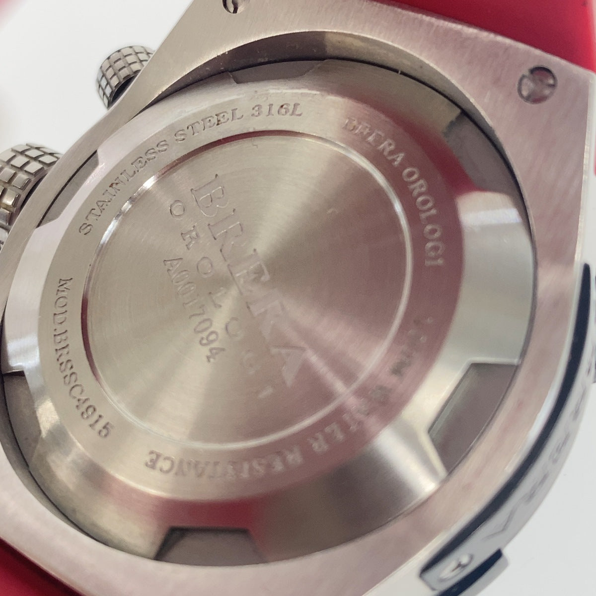 BRERA OROLOGI ブレラオロロジ スーパースポルティーボ シルバー ブラック レッド ステンレススチール / ラバー 腕時計 クオーツ メンズ AB23