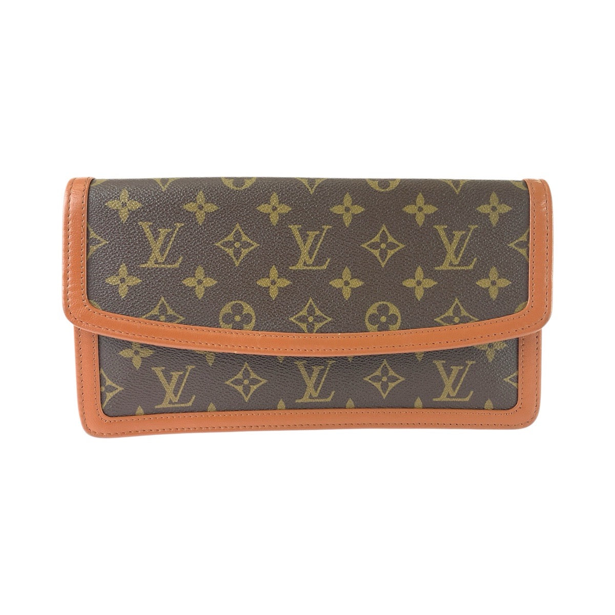 LOUIS VUITTON ルイヴィトン モノグラム ポシェットダムPM ブラウン ゴールド金具 PVC M51812 クラッチバッグ セカンドバッグ 男女兼用 メンズ AB26