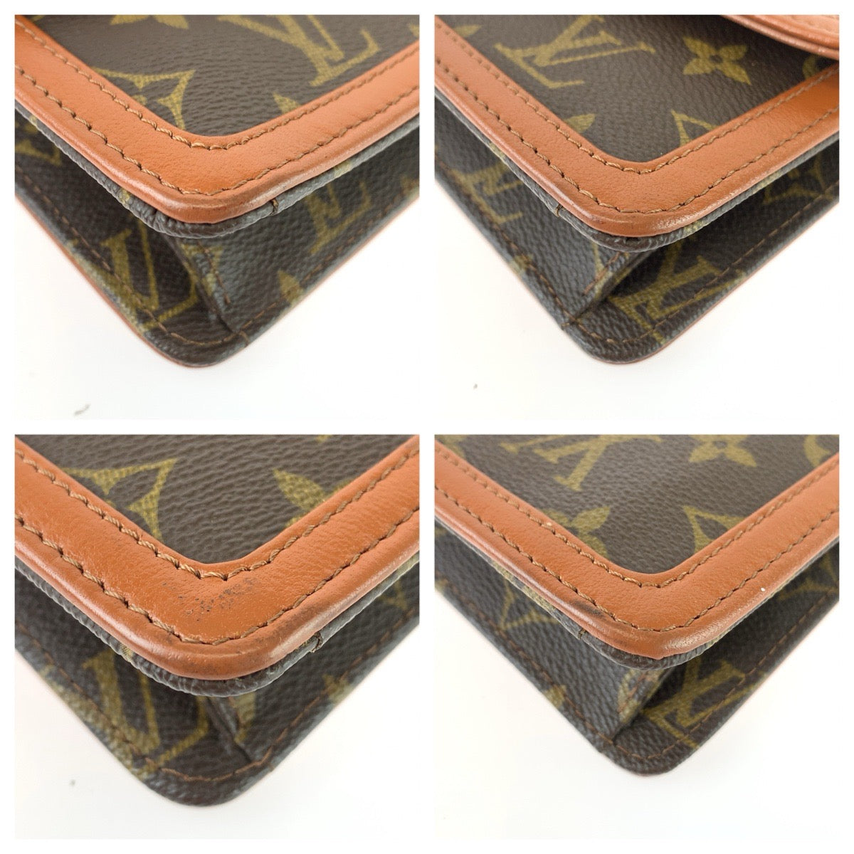 LOUIS VUITTON ルイヴィトン モノグラム ポシェットダムPM ブラウン ゴールド金具 PVC M51812 クラッチバッグ セカンドバッグ 男女兼用 メンズ AB26