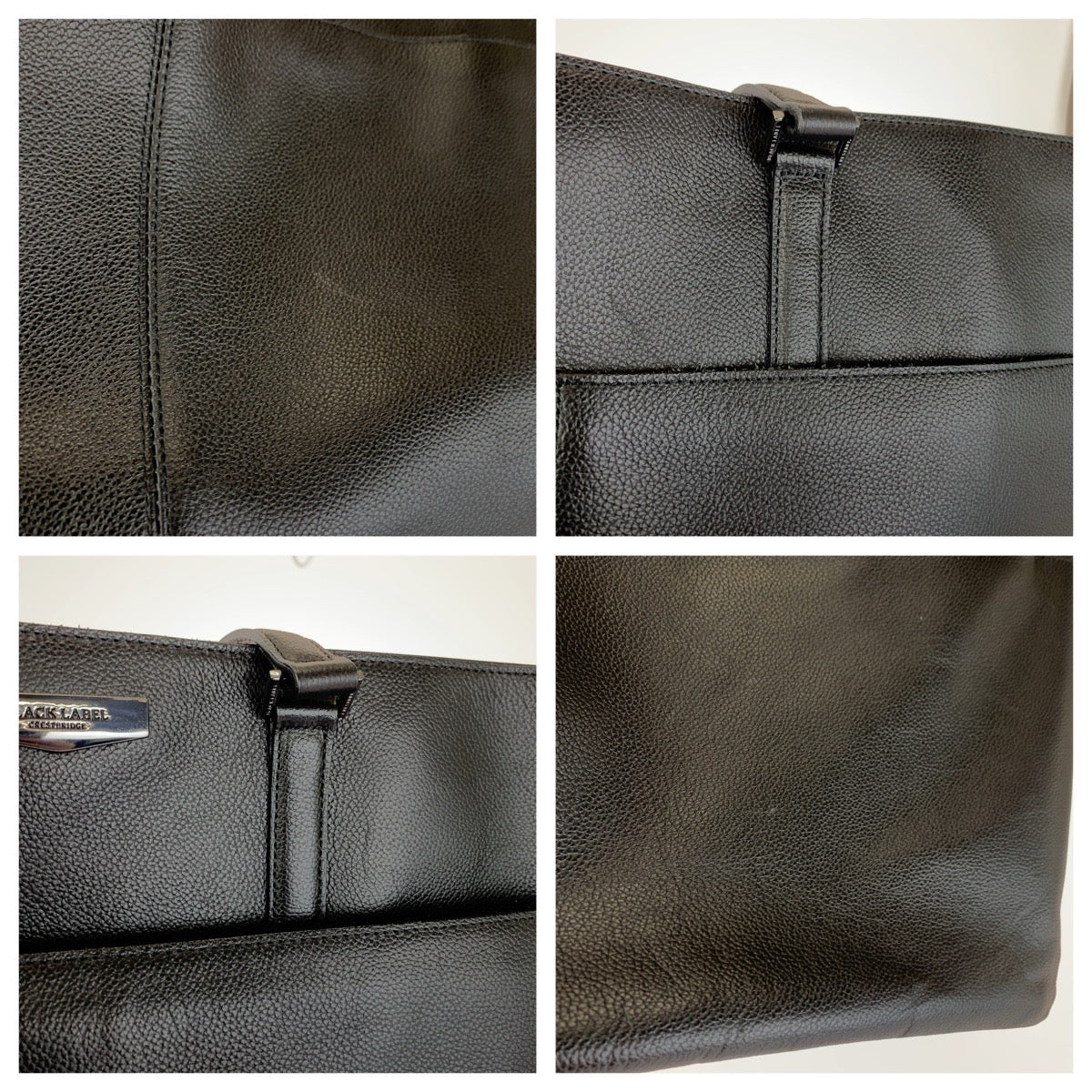 BLACK LABELCRESTBRIDGE ブラックレーベル クレストブリッジ ブラック 黒 シルバー金具 レザー トートバッグ ショルダーバッグ メンズ AB18