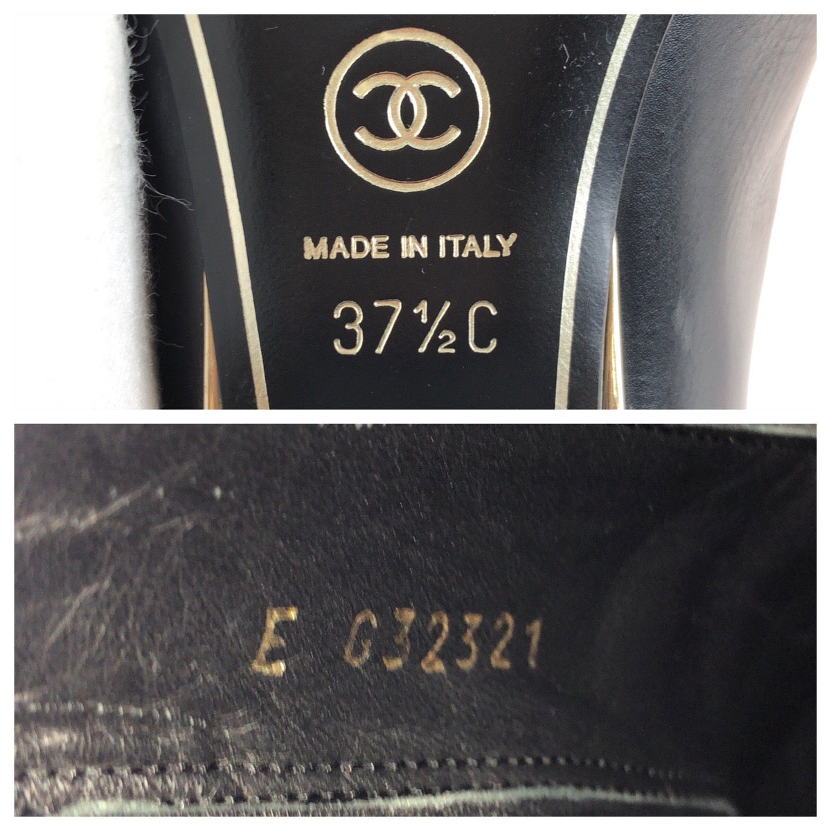 CHANEL シャネル ココマーク サイズ 37 1/2 C ブラック 黒 ゴールド金具 レザー G32321 アンクルブーツ ヒールブーツ レディース AB60