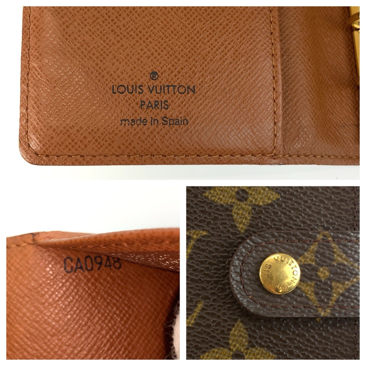 LOUIS VUITTON ルイヴィトン モノグラム アジェンダPM ブラウン ゴールド金具 PVC R20005 手帳カバー 男女兼用 レディース AB15