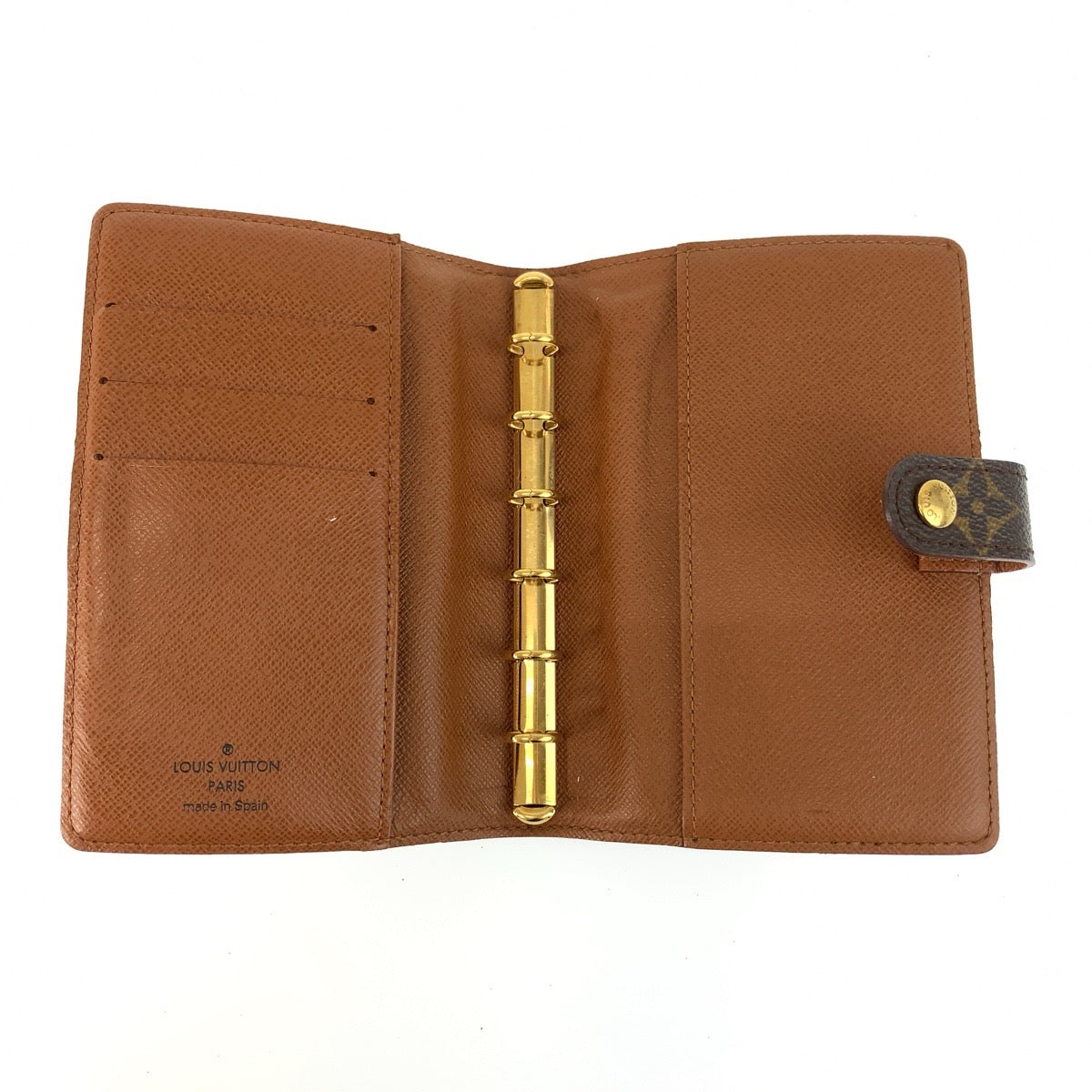 LOUIS VUITTON ルイヴィトン モノグラム アジェンダPM ブラウン ゴールド金具 PVC R20005 手帳カバー 男女兼用 レディース AB15