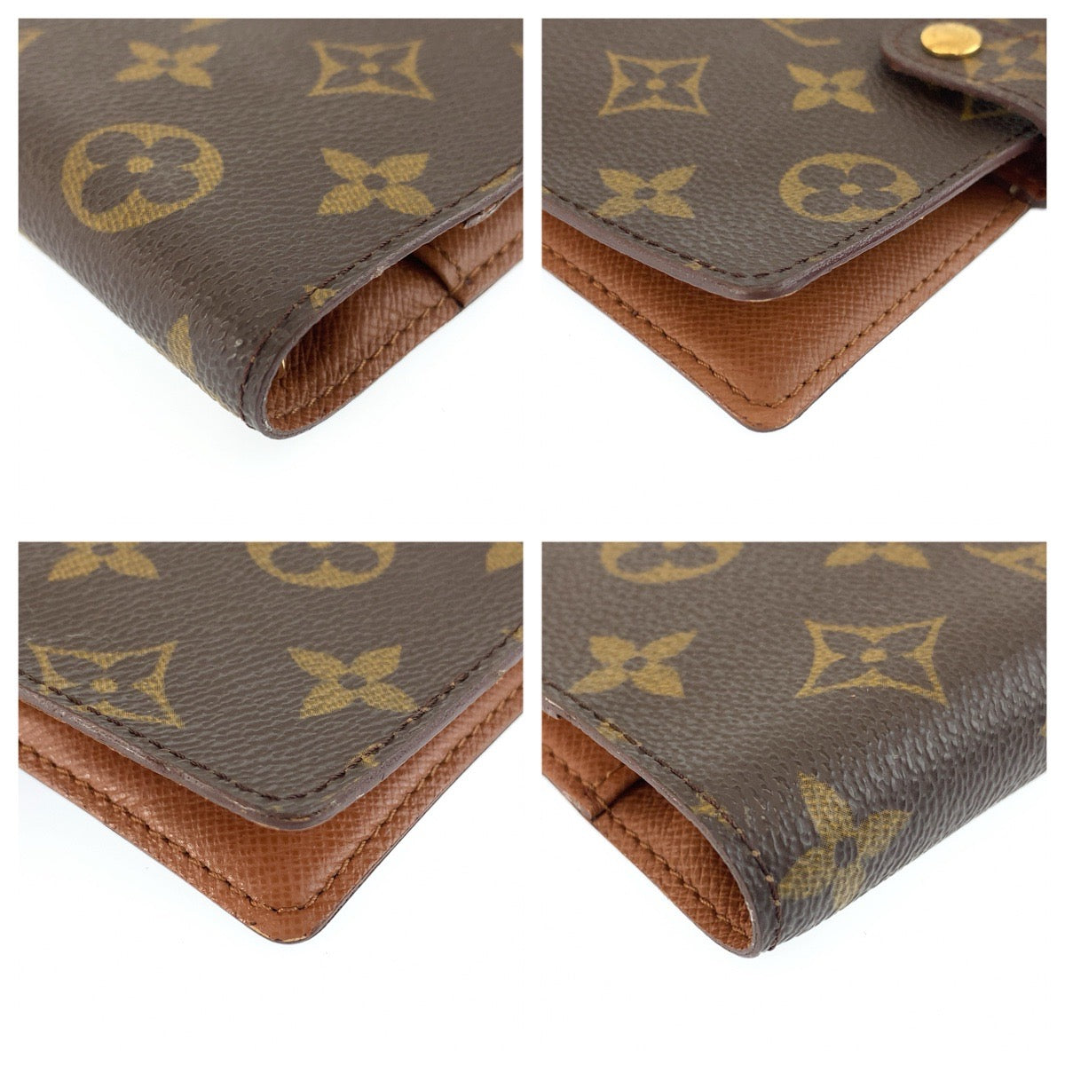 LOUIS VUITTON ルイヴィトン モノグラム アジェンダPM ブラウン ゴールド金具 PVC R20005 手帳カバー 男女兼用 レディース AB15