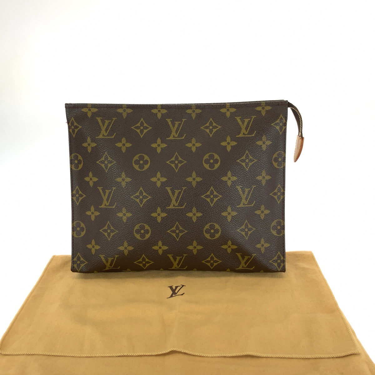 LOUIS VUITTON ルイヴィトン モノグラム ポッシュ トワレット26 ブラウン ゴールド金具 PVC M47542 クラッチバッグ セカンドバッグ メンズ AB27