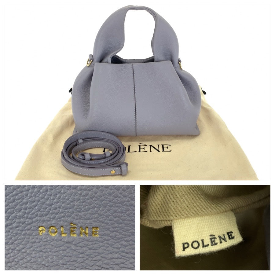 Polene ポレーヌ Numéro Neuf Mini 2way パープル ゴールド金具 レザー ハンドバッグ ショルダーバッグ レディース AB54