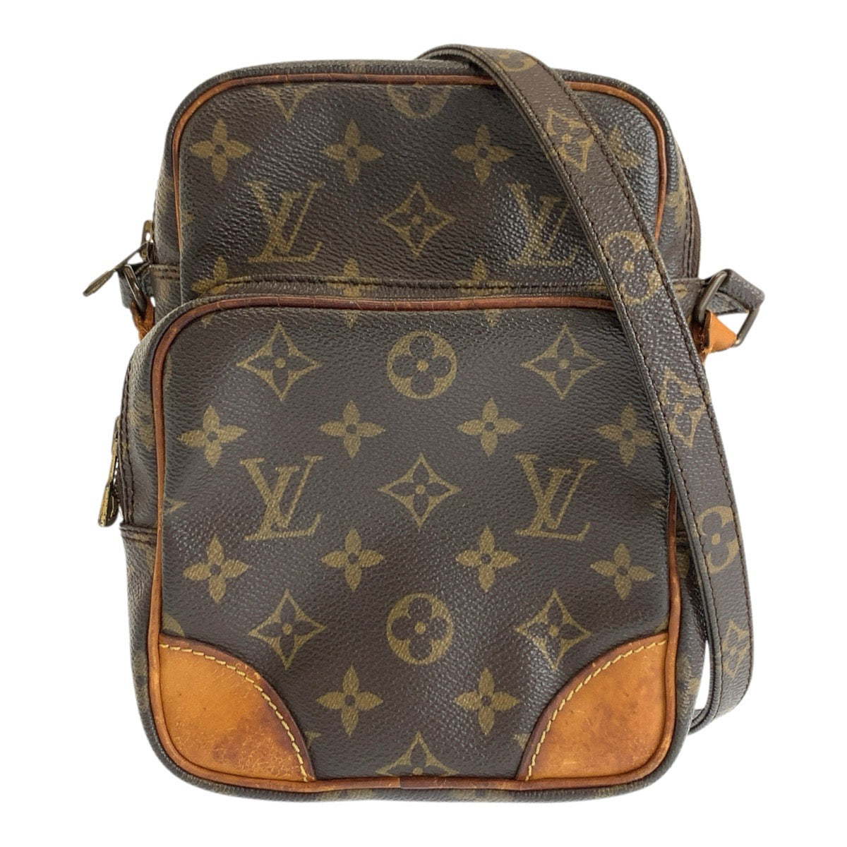LOUIS VUITTON ルイヴィトン モノグラム アマゾン ブラウン ゴールド金具 PVC / レザー M45236 ショルダーバッグ ポシェット レディース BC34