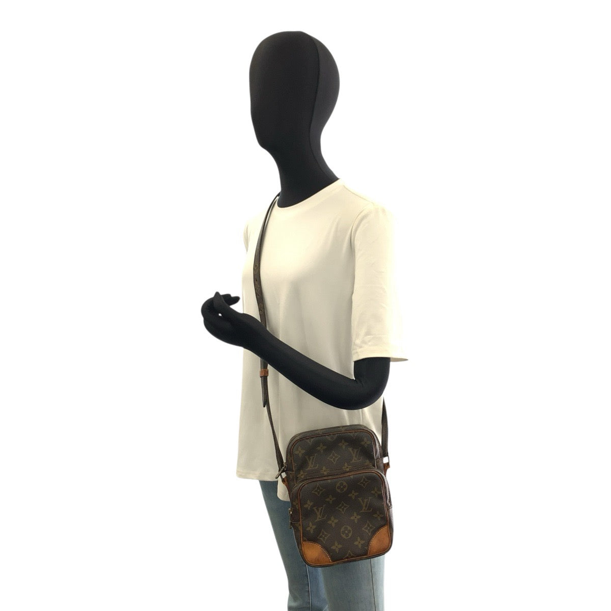 LOUIS VUITTON ルイヴィトン モノグラム アマゾン ブラウン ゴールド金具 PVC / レザー M45236 ショルダーバッグ ポシェット レディース BC34