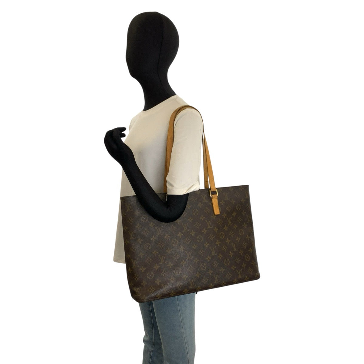 LOUIS VUITTON ルイヴィトン モノグラム ルコ ブラウン ゴールド金具 PVC / レザー M51155 トートバッグ ショルダーバッグ レディース BC47