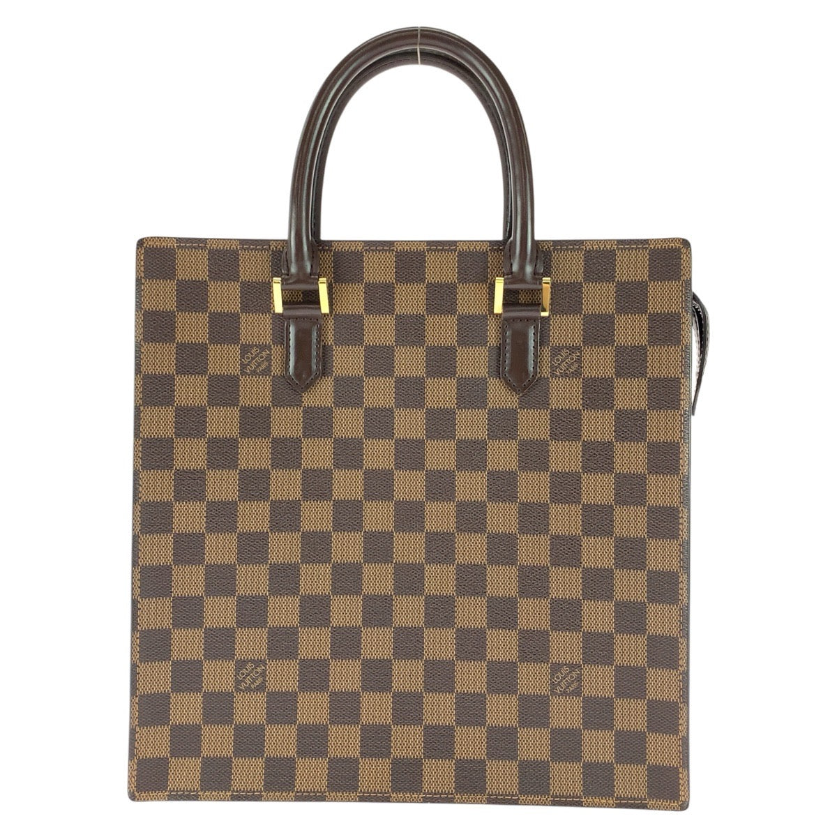 LOUIS VUITTON ルイヴィトン ダミエ ヴェニスPM ブラウン ゴールド金具 PVC / レザー N51145 トートバッグ ハンドバッグ レディース ABP90