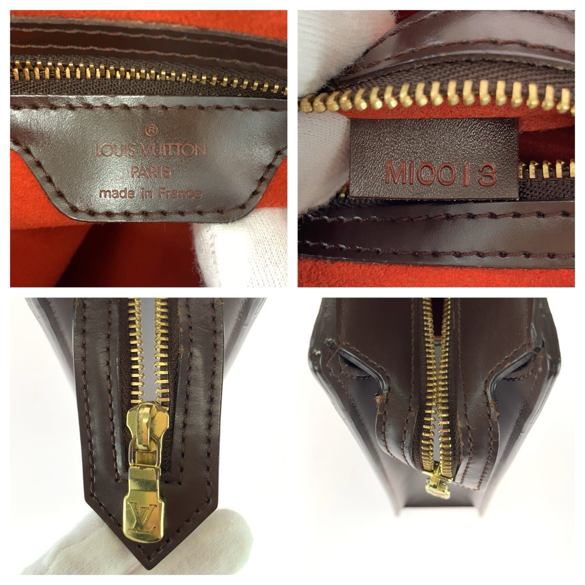 LOUIS VUITTON ルイヴィトン ダミエ ヴェニスPM ブラウン ゴールド金具 PVC / レザー N51145 トートバッグ ハンドバッグ レディース ABP90