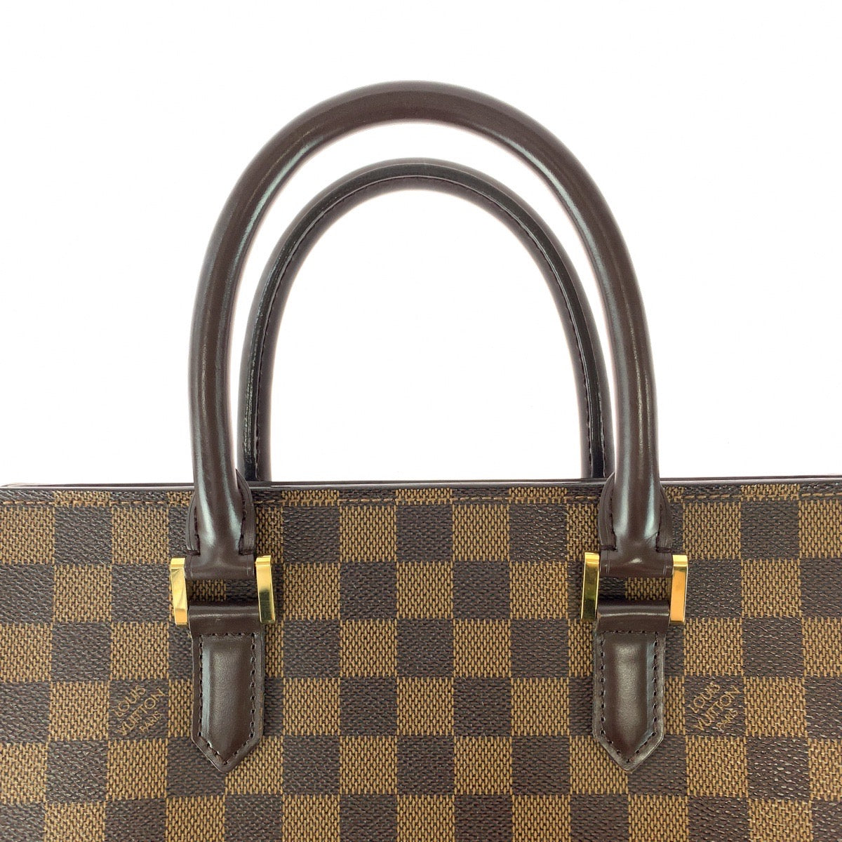 LOUIS VUITTON ルイヴィトン ダミエ ヴェニスPM ブラウン ゴールド金具 PVC / レザー N51145 トートバッグ ハンドバッグ レディース ABP90