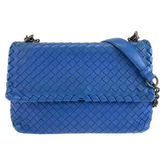 BOTTEGAVENETA ボッテガヴェネタ イントレチャート オリンピア ブルー レザー B04833111C チェーンショルダーバッグ レディース ABP86
