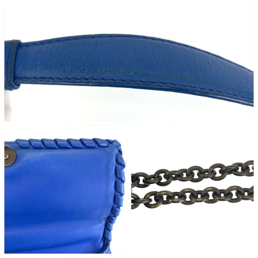 BOTTEGAVENETA ボッテガヴェネタ イントレチャート オリンピア ブルー レザー B04833111C チェーンショルダーバッグ レディース ABP86